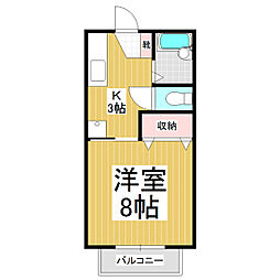 チェリーフィールド中村 1Kの間取図画像