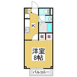 レジデンス塚平 1Kの間取図画像
