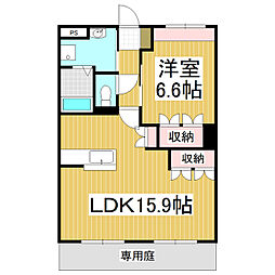 サンパレス高森 1LDKの間取図画像