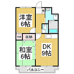 サンライズ21 2DKの間取図画像
