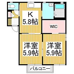 シャーメゾン羽場C 2Kの間取図画像