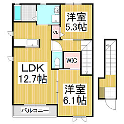 アネックスコート2A 2LDKの間取図画像