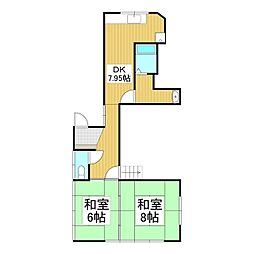 リバーハンズB 2DKの間取図画像