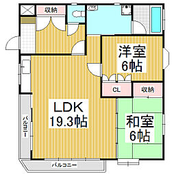 リゾートタウン駒ヶ岳 2LDKの間取図画像