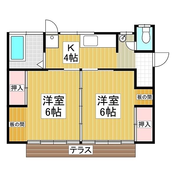 栄荘 ｜長野県中野市南宮(賃貸一戸建2K・--・39.00㎡)の写真 その2