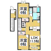 クリアネスC棟 201 ｜ 長野県中野市大字小田中（賃貸アパート2LDK・2階・60.27㎡） その2