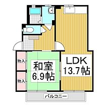 ボヌールコート　Ｎ棟  ｜ 長野県中野市大字岩船（賃貸アパート1LDK・1階・42.75㎡） その2