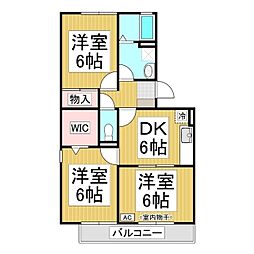 コンフォート轟Ａ 3階3DKの間取り