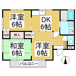 パールハイツ坂田町 3DKの間取図画像