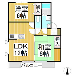ハイカムールTAGOB 2LDKの間取図画像