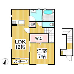 仮)小布施町新築アパート 1LDKの間取図画像