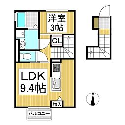 トリシア稲葉 1LDKの間取図画像