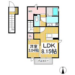 グランツ 1LDKの間取図画像