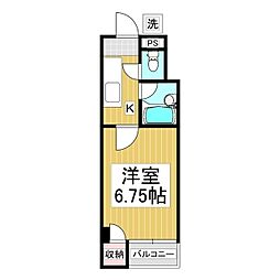 メゾン松南 1Kの間取図画像