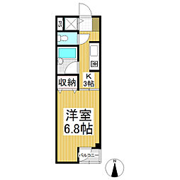 ベルメゾン辰巳 1Kの間取図画像