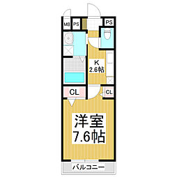 S-YARD稲葉 1Kの間取図画像
