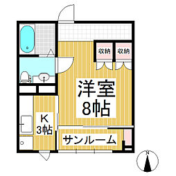 シティハイム北長野A 1Kの間取図画像