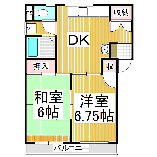 フジコーポ ｜長野県長野市大字高田(賃貸マンション2DK・2階・47.00㎡)の写真 その2