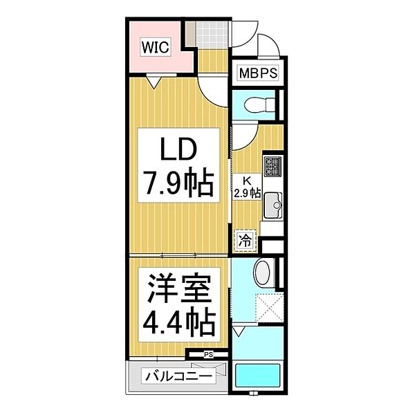 長野県長野市吉田1丁目(賃貸マンション1LDK・2階・39.32㎡)の写真 その2