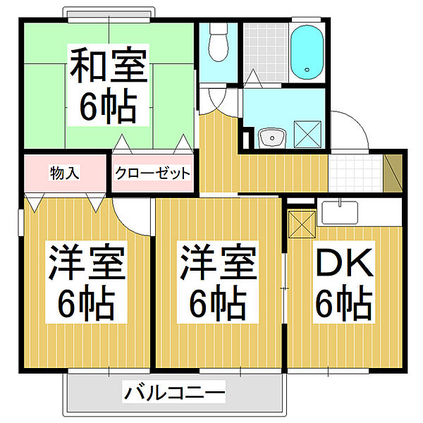 コート花房 ｜長野県長野市西和田(賃貸アパート3DK・1階・55.44㎡)の写真 その2