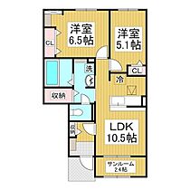 長野県長野市西和田1丁目（賃貸アパート2LDK・1階・56.69㎡） その2