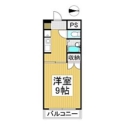 伊藤ビル 3階1Kの間取り