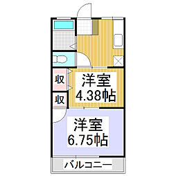 シティハイムワカツキ 1階2Kの間取り