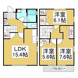 メゾンエスポワール　Ａ棟 1階3LDKの間取り