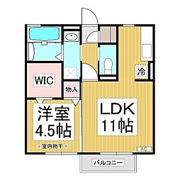 アリエッタ 1階1LDKの間取り