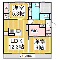メゾン・スリジエ 1階2LDKの間取り