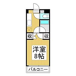 コーポ・ビックウェイブ　S棟 4階1Kの間取り