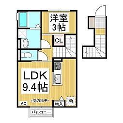 トリシア稲葉 1LDKの間取図画像