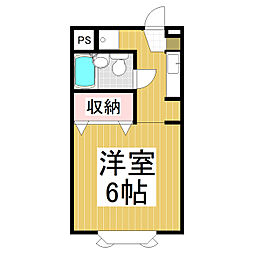 メゾンドゥマキ 1Kの間取図画像