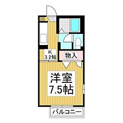 ディアスミオ 1Kの間取図画像