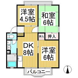 サンシティ上松 3DKの間取図画像