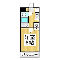 開運ハイツ南俣 1Kの間取図画像