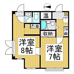 コーポAQA 2Kの間取図画像