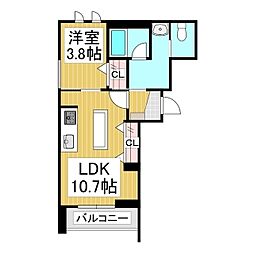 シャーメゾンこまち 1LDKの間取図画像
