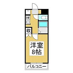 開運ハイツ南俣 1Kの間取図画像