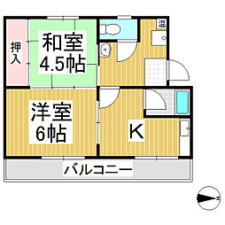 コーポ吉田 2Kの間取図画像