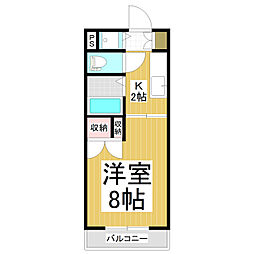 ハイツいちよし 1Kの間取図画像