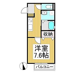 ハイムメゾンLS三輪 B棟 1Kの間取図画像