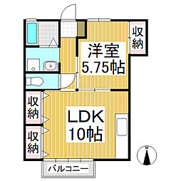 フォレストオブヒーリング北 1LDKの間取図画像