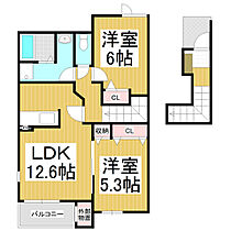 長野県長野市稲里町中氷鉋（賃貸アパート2LDK・2階・63.08㎡） その2