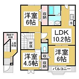 セピアコート若穂 2階3LDKの間取り