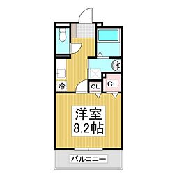 N・Sグランデ 1Kの間取図画像