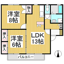 フレール泉 2LDKの間取図画像