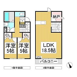ベルリード 2SLDKの間取図画像