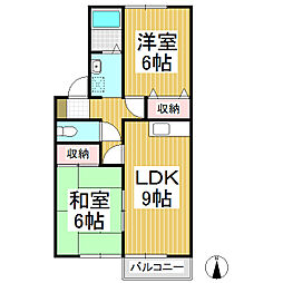 エル・プラド21B 2DKの間取図画像