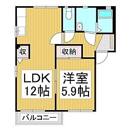 ディアス城 1LDKの間取図画像